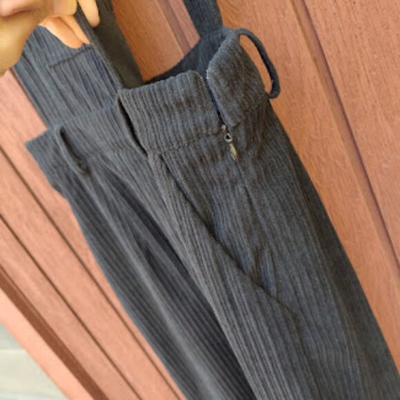 CIDER | NWT Black Wide Leg Corduroy Adjustable Button Straps Overalls Jumpsuit S - Picture 9 of 14